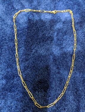 Gold Paperclip Chain Necklace - Women’s Stainless Steel